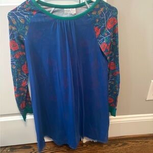 Matilda Jane Vibrant Blue Dress with Floral Sleeves - Size 10